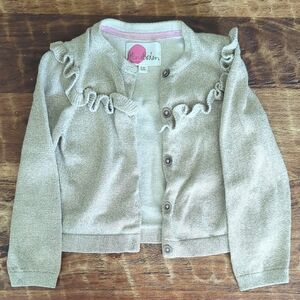 Mini Boden Kids Ruffle Cardigan - Cream